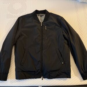 Robert Barakett Crescent Baseball Puffer Jacket Mens M Black Lululemon Vuori ALO